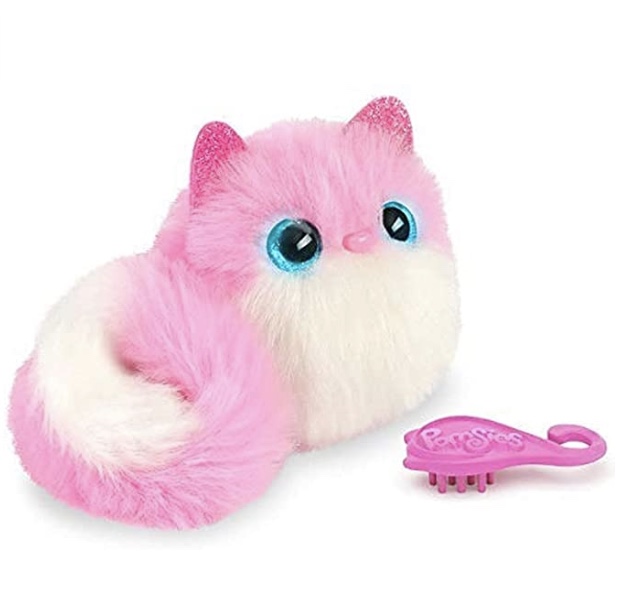 peluche chat interactif rose